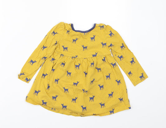 Mini Club Girls Yellow Geometric A-Line Size 12-18 Months