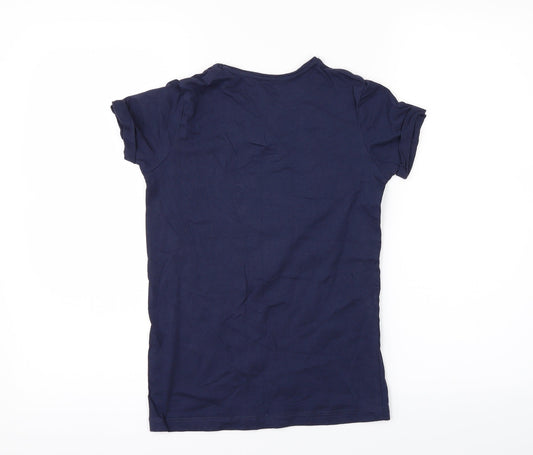 Primark Girls Blue Basic T-Shirt Size 10-11 Years - Unicorn