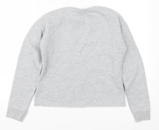 Matalan Girls Grey Pullover Sweatshirt Size 12 Years - Butterfly