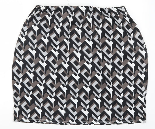 Polka Got Womens Grey Geometric A-Line Skirt Size 36
