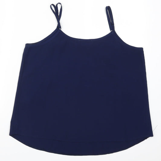 Select Womens Blue Basic Tank Size 14