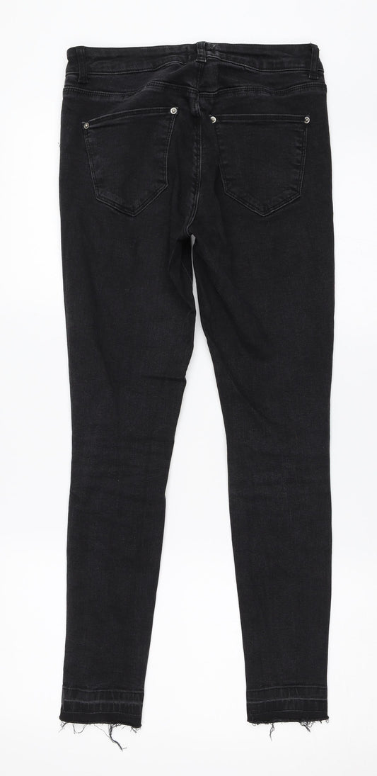 Miss Selfridge Womens Black Denim Skinny Jeans Size 8 L27 in