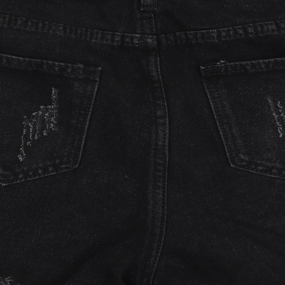 Preworn Womens Black Denim Hot Pants Shorts Size 27 in