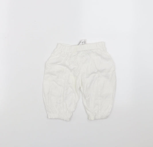 NEXT Girls White Trousers Size 9-12 Months - crochet detail