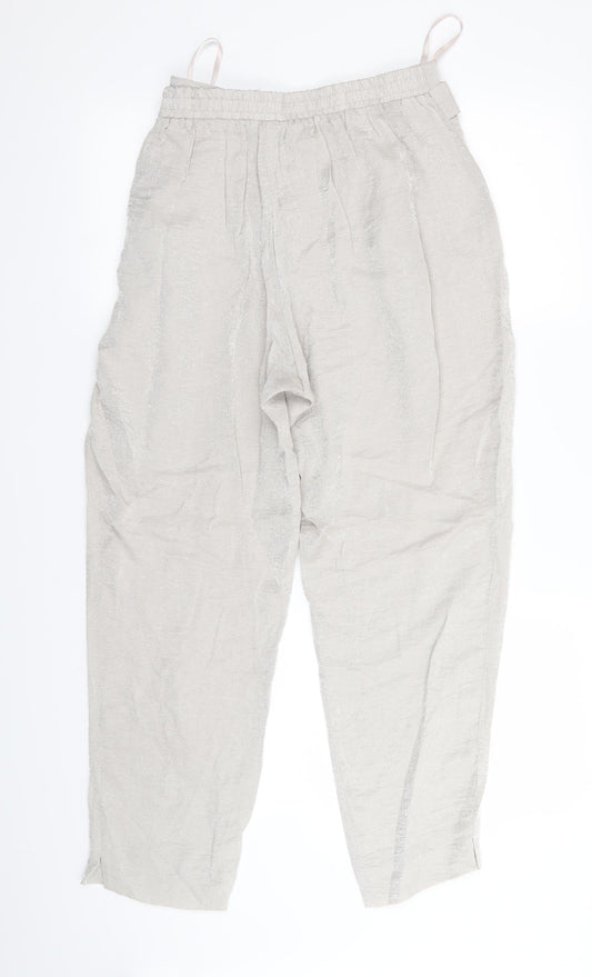 River Island Womens Silver Trousers Size 14 L26 in