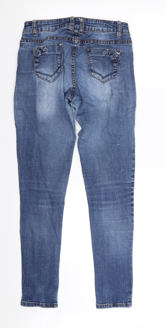 analucy Womens Blue Skinny Jeans Size S L29 in
