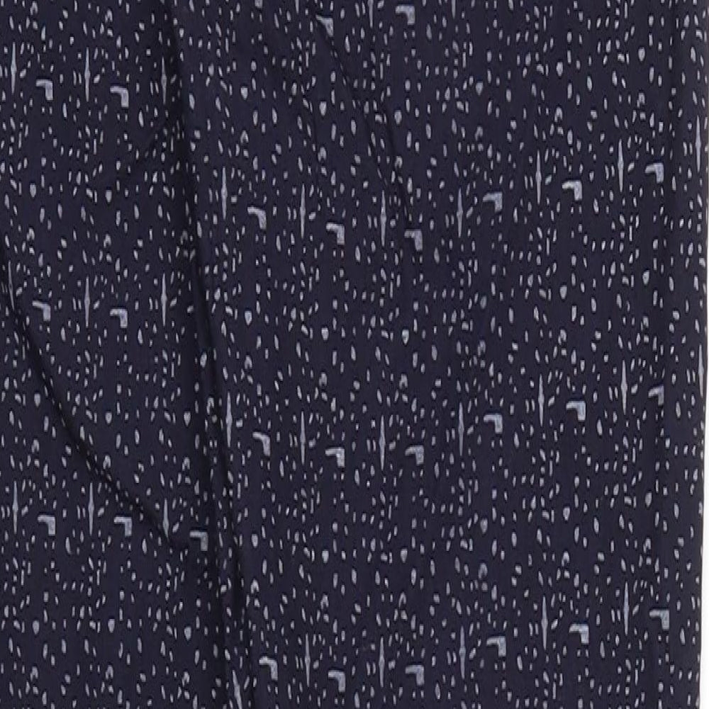 Huaxin Fashion Womens Blue Argyle/Diamond Trousers Size L L29 in