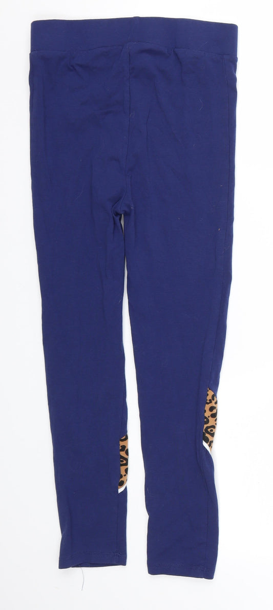 George Girls Blue Animal Print Jegging Trousers Size 11-12 Years