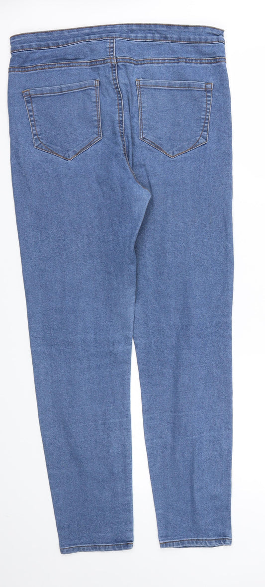 Denim & Co. Womens Blue Skinny Jeans Size 14 L27 in
