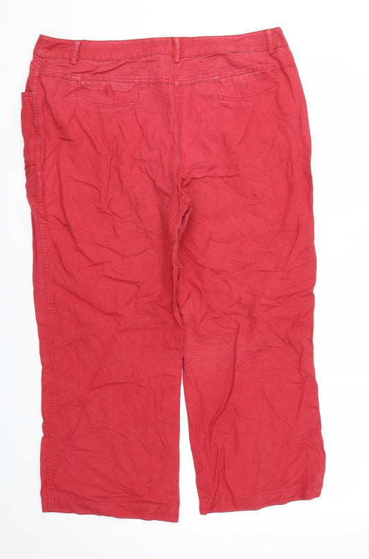 Cappuccini Womens Red Trousers Size 16 L25 in