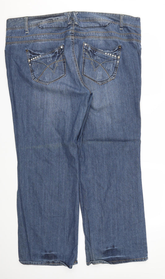 YEYES Womens Blue Straight Jeans Size 46 L32 in