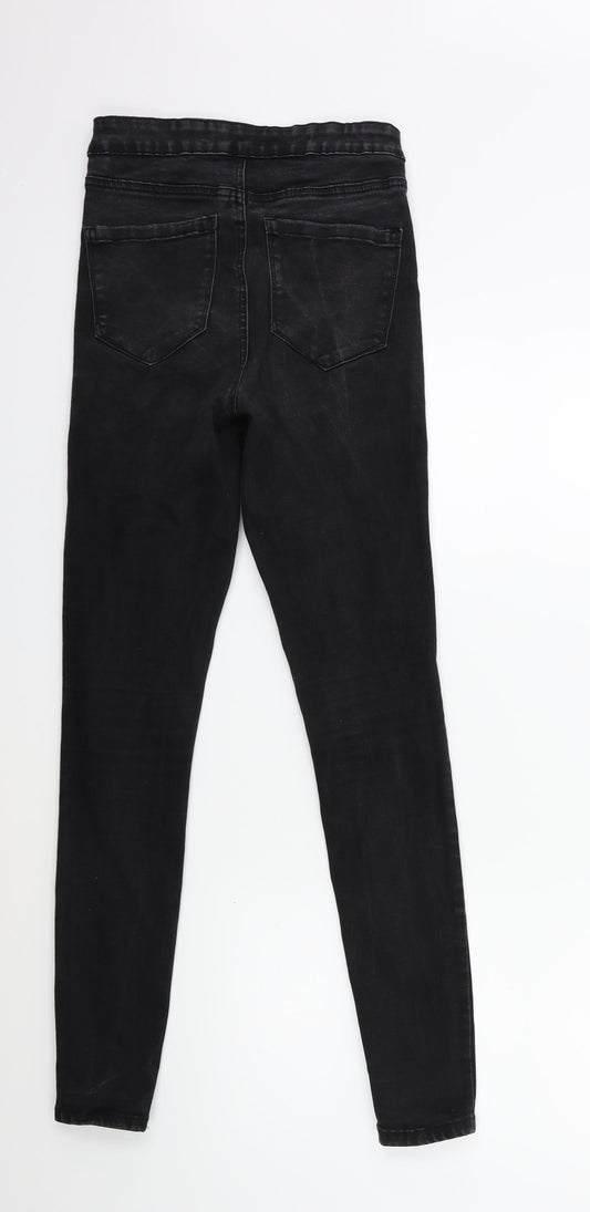 Denim & Co. Womens Black Denim Skinny Jeans Size 10 L28 in