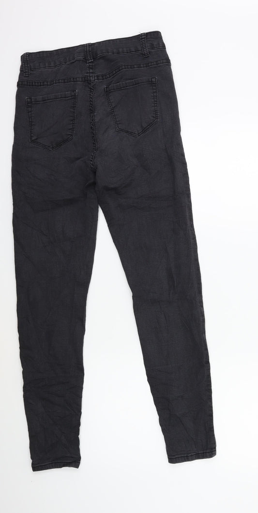 Preworn Womens Grey Denim Skinny Jeans Size 14 L28 in