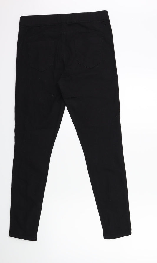 Denim & Co. Womens Black Denim Jegging Jeans Size 12 L28 in