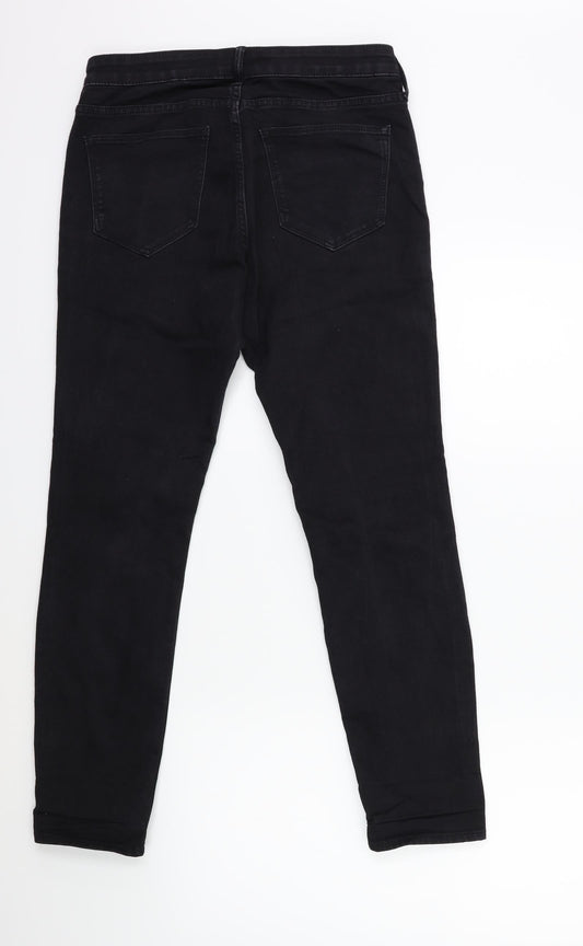 H&M Womens Black Denim Skinny Jeans Size 28 in L27 in