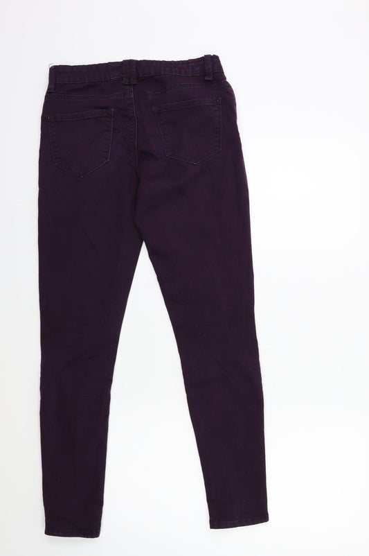 yesyes Womens Purple Denim Skinny Jeans Size 12 L28 in
