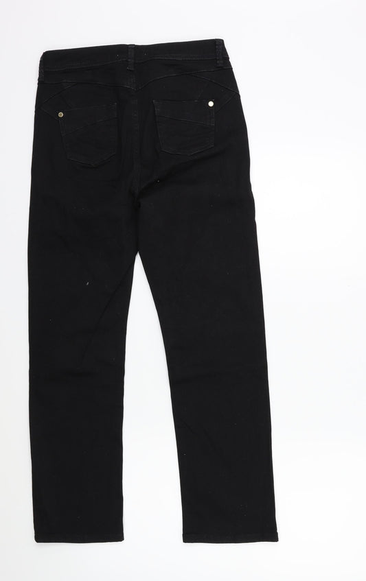 Preworn Womens Black Denim Straight Jeans Size 26 in L25 in