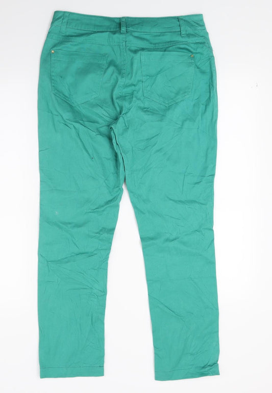 Charles Jogule Womens Green Denim Capri Jeans Size 8 L23 in
