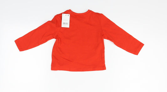 PEP & cO Boys Red Basic T-Shirt Size 9-12 Months - game face