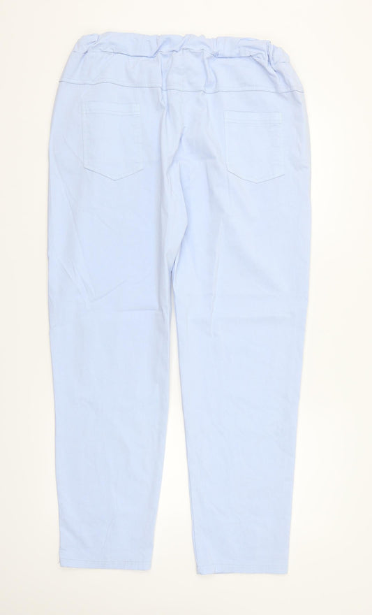 Preworn Womens Blue Trousers Size 32 in L30 in - Elastic Waist Band