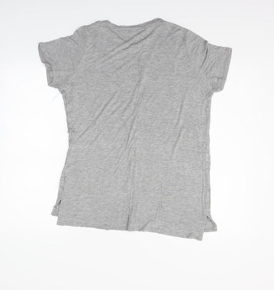 Studio Womens Grey Basic T-Shirt Size 12