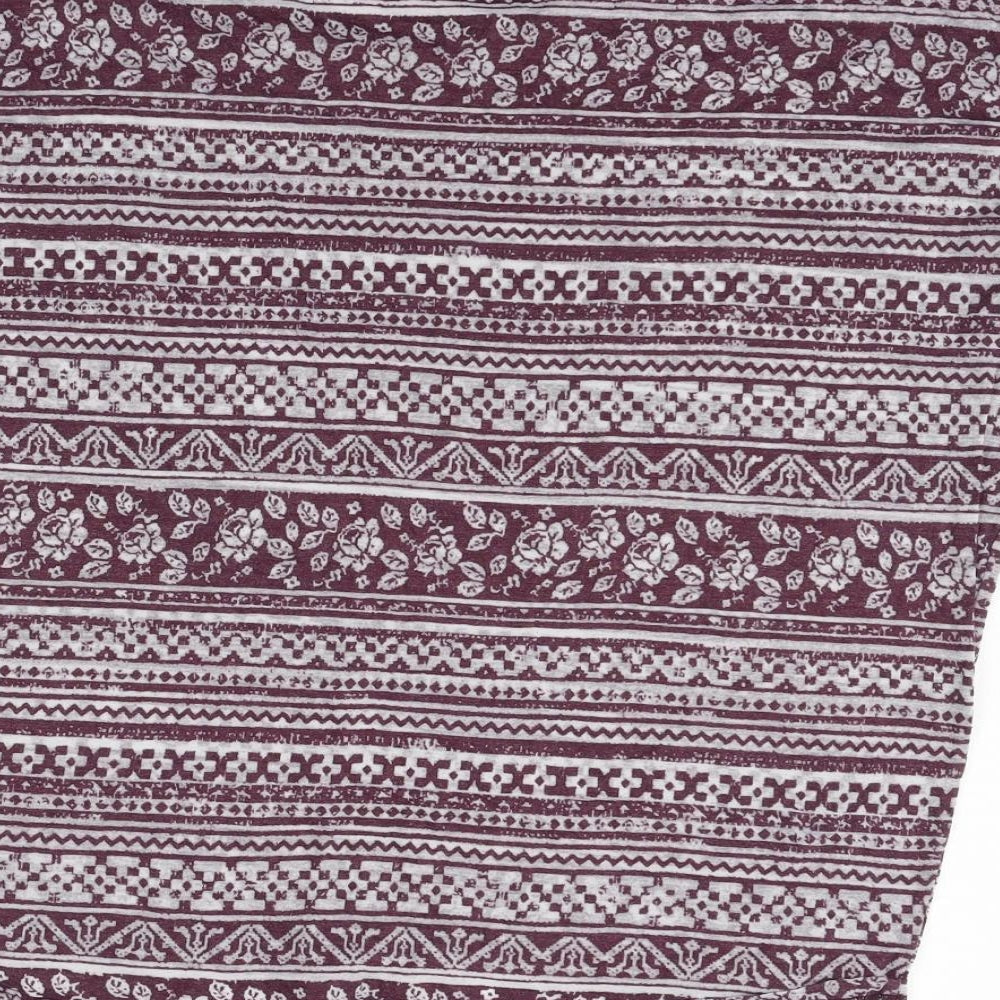New Look Womens Purple Geometric Basic T-Shirt Size 16