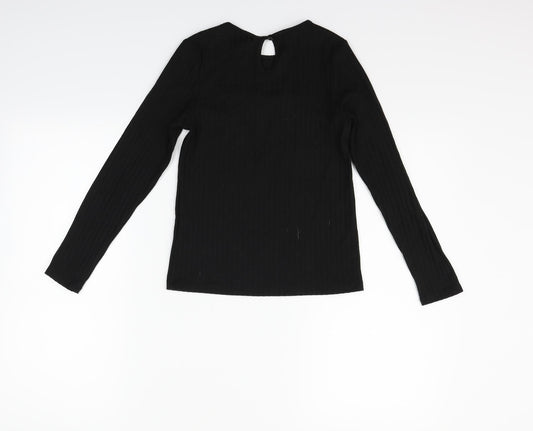 Nutmeg Girls Black Pullover Jumper Size 10-11 Years