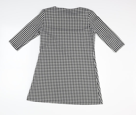 Exclusive Womens Black Geometric Fit & Flare Size M