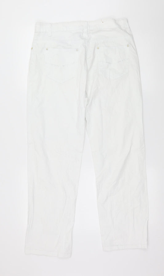 Kelrebec Womens White Trousers Size 16 L28 in