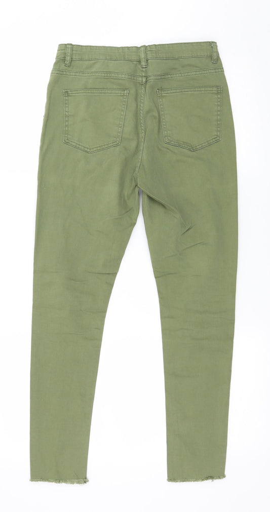 Denim & Co. Girls Green Denim Skinny Jeans Size 12-13 Years - Distressed