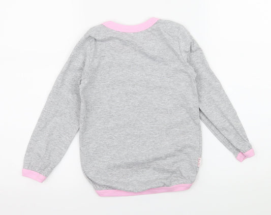 Rabbi Girls Grey Geometric Jersey Top Pyjama Top Size 6 Years - Cool Girl