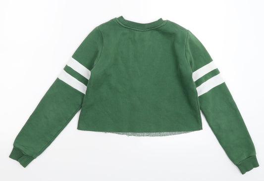 Topshop Womens Green Pullover Sweatshirt Size 4