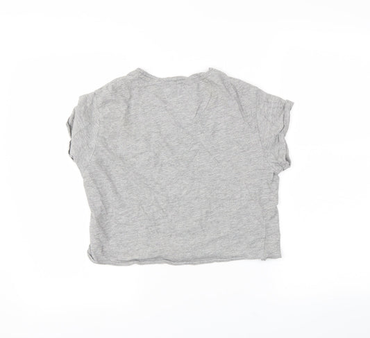 915 Girls Grey Cropped T-Shirt Size 14-15 Years