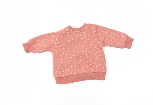 Primark Girls Pink Floral Pullover Jumper Size 0-3 Months