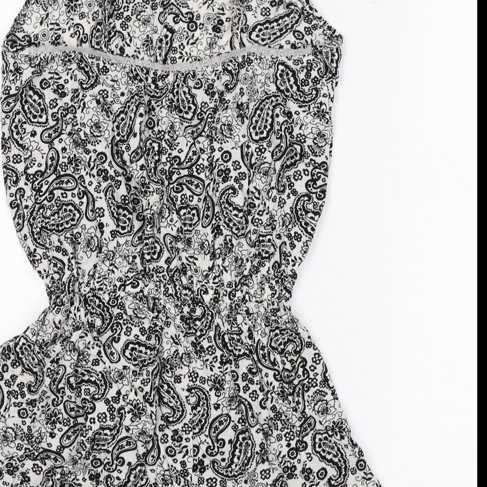 Love to Lounge Womens Black Paisley Romper One-Piece Size 10