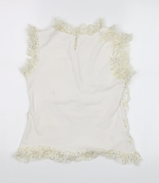 Shining Star Womens White Basic Blouse Size S