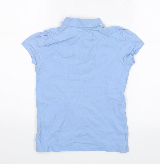George Girls Blue Basic Polo Size 8-9 Years