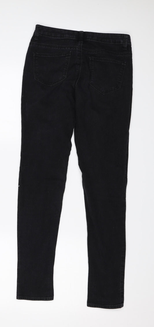 Denim & Co. Womens Black Denim Skinny Jeans Size 6 L28 in
