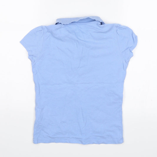 George Girls Blue Basic Polo Size 8-9 Years