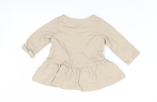 H&M Girls Brown Basic T-Shirt Size 0-3 Months