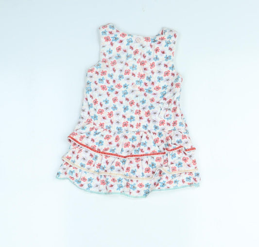 John Lewis Girls White Floral Fit & Flare Size 12 Months
