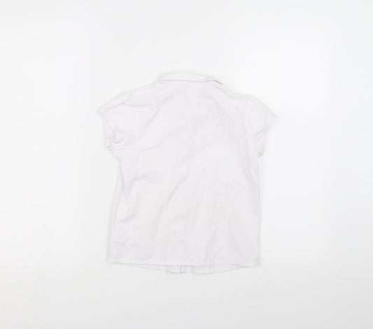 George Girls White Basic Button-Up Size 6-7 Years