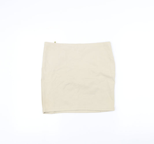 Stradivarius Womens White A-Line Skirt Size L