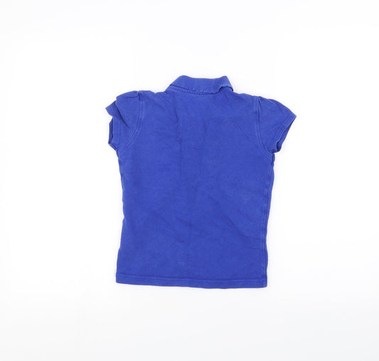 George Girls Blue Basic Polo Size 7-8 Years