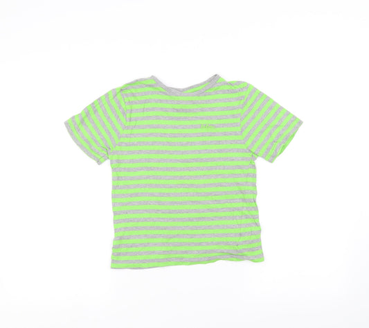 Lee Cooper Boys Grey Striped Basic T-Shirt Size 7-8 Years