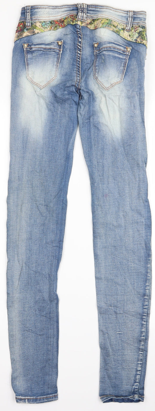 Preworn Womens Clear Floral Skinny Jeans Size XS L31 in