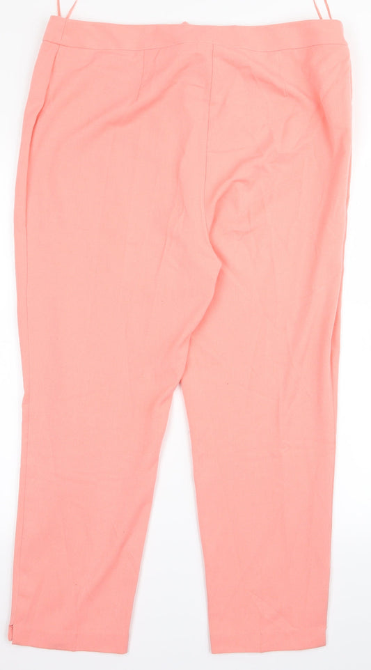 m&s Womens Pink Trousers Size 16 L24 in