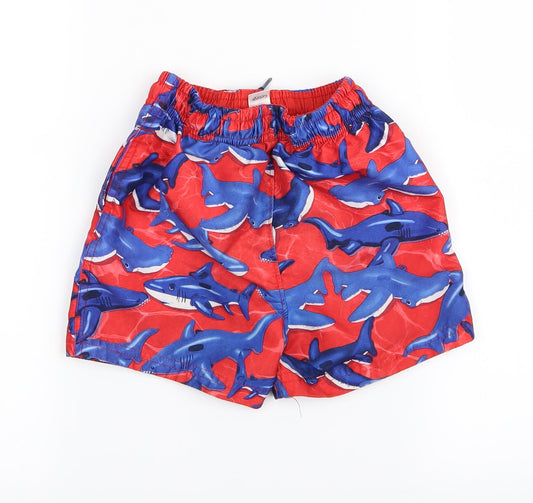 eorger Boys Blue Animal Print Bermuda Shorts Size 7 Years