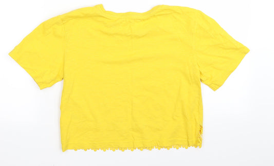 kandy Girls Yellow Cropped T-Shirt Size 10-11 Years