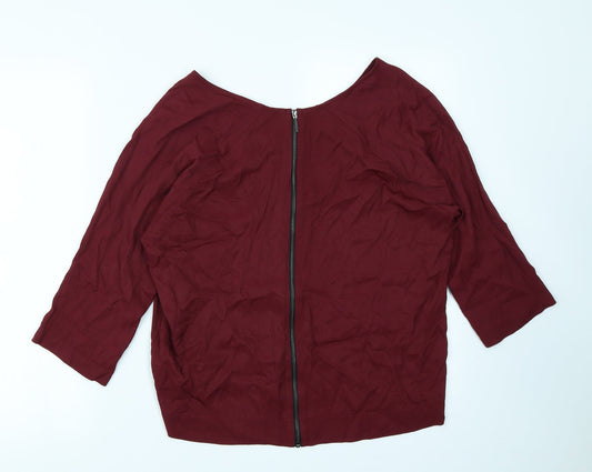 Topshop Womens Red Basic Blouse Size 8